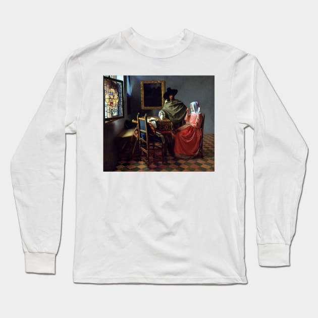 Johannes Vermeer The Wine Glass Long Sleeve T-Shirt by pdpress